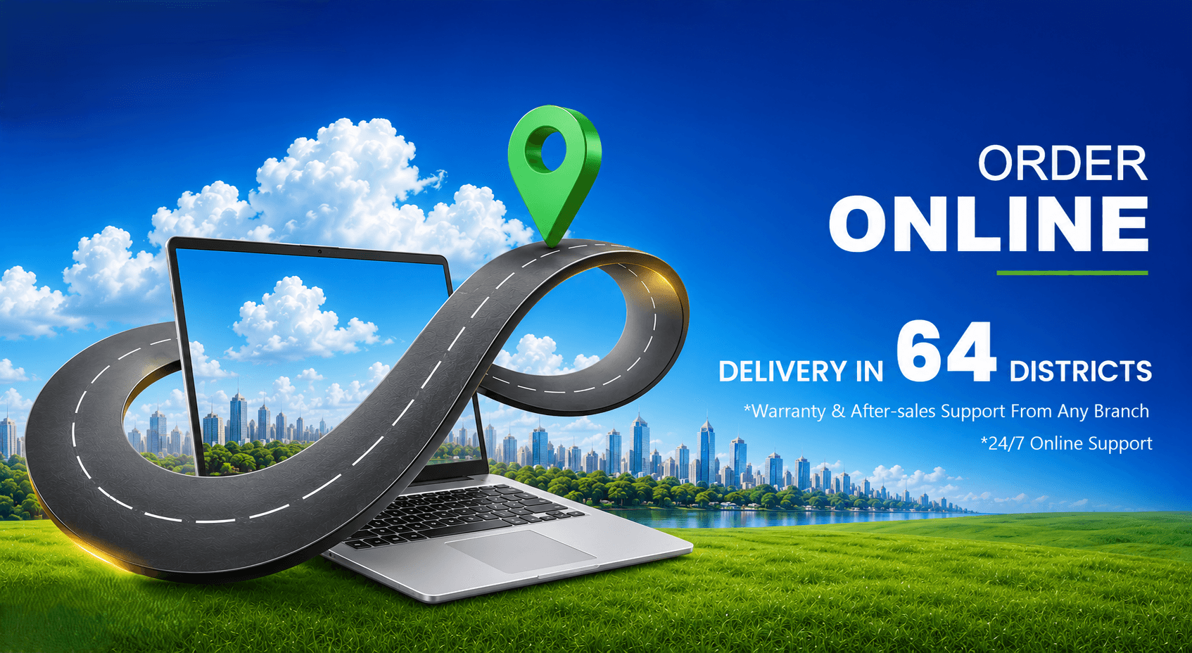 Order Online — Delivery in 64 Districts