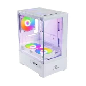 XTREME M95W MINI TOWER M-ATX WHITE CASE TEMPERED GLASS WITH 3 ARGB FAN
