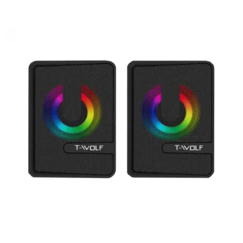 t wolf s3 portable wired rgb gaming speaker